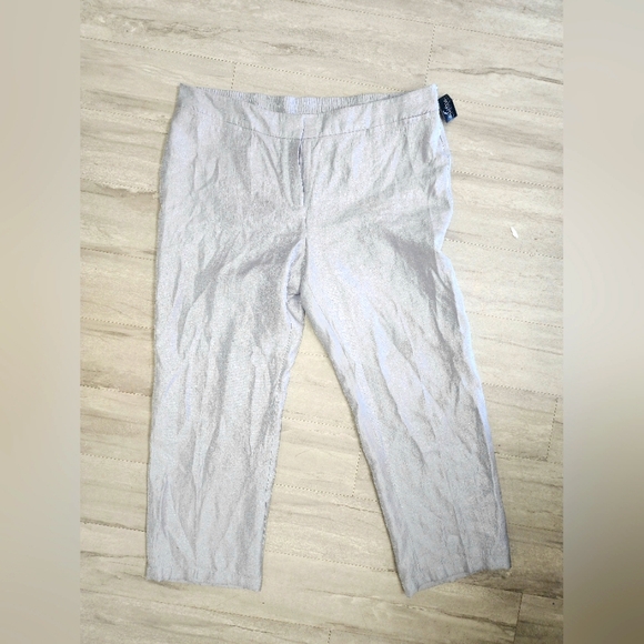 Chico's Pants - CHICOS plus size sz 20 RAW SILK SILVER LIGHTWEIGHT SLACK